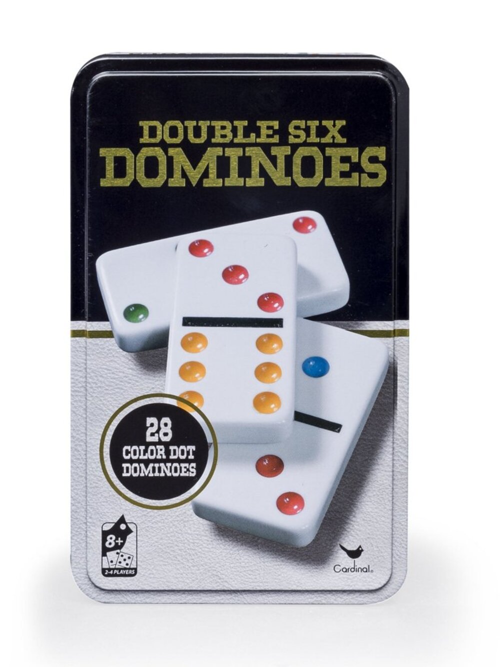 Spin Master Double 6 Color Dot Dominoes Game (28 Pcs.) with Tin Case New Sealed
